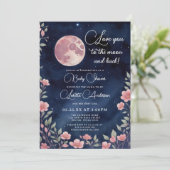 愛を月と星の彼方まで～バックガールベイビーシャワー 招待状 (スタンド正面)