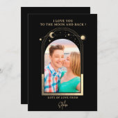 愛を月にまで写真 天体 ブラック ゴールド シーズンカード (正面/裏面)