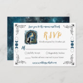 愛を月にまで届ける 天体婚礼の出欠確認カード 招待状 (正面/裏面)