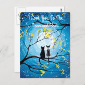 愛を月までとそれを超えて 猫 ポストカード (正面/裏面)