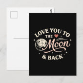 愛を月までレトロクラシックバレンタイン ポストカード (正面/裏面)