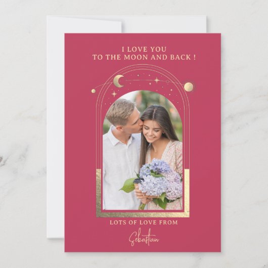 愛を月まで フォト 天体 マゼンタ ゴールド シーズンカード (正面)