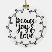 愛を楽しむ平和 セラミックオーナメント (正面)