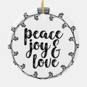 愛を楽しむ平和 セラミックオーナメント (裏面)