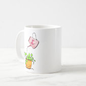 愛を水やり、幸せな観葉植物 コーヒーマグカップ (正面左)