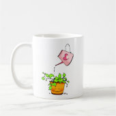 愛を水やり、幸せな観葉植物 コーヒーマグカップ (左)