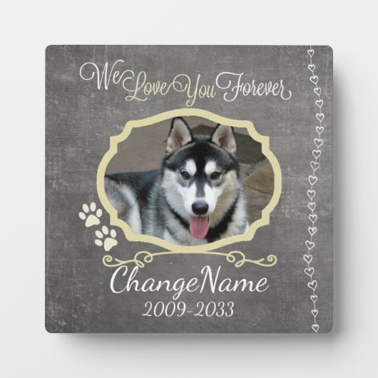 愛を永遠に 犬メモリアルキーホルダー フォトプラーク (正面)