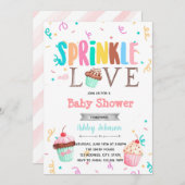 愛を添えたカップケーキのご招待 招待状 (正面/裏面)