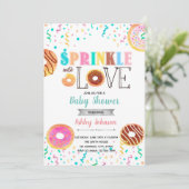 愛を添えたドーナツのスプリンクル招待状 招待状 (スタンド正面)