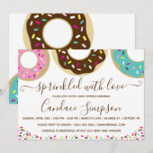 愛を添えたドーナツベイビースプリンクル 招待状 (正面/裏面)