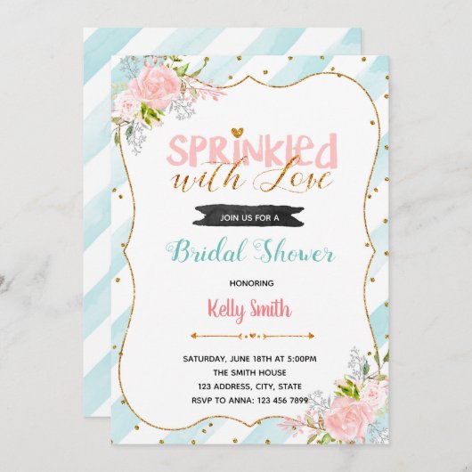 愛を添えてパーティー招待状 招待状 (正面/裏面)