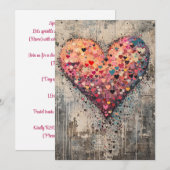 愛を添えて招待 | 明るい喜び 招待状 (正面/裏面)