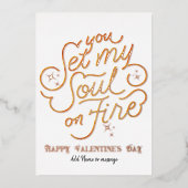 愛を燃やしてくれるバレンタインデー・記念日 箔シーズンカード (正面)