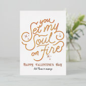 愛を燃やしてくれるバレンタインデー・記念日 箔シーズンカード (立ち正面)