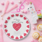 愛を燃やす情熱ルビー結婚ハート ペーパープレート (パーティー)