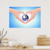 愛を癒すことで地球を受け入れる癒しの手 ポスター (キッチン)