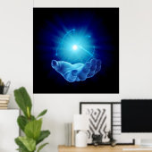 愛を癒すことで癒す人の奇跡の手 ポスター (ホームオフィス)