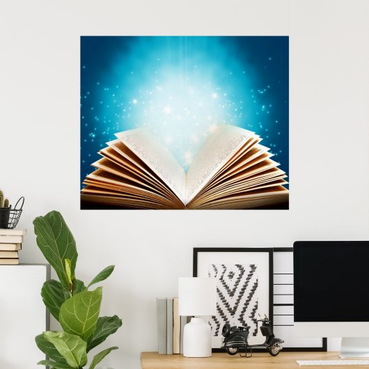 愛を癒すことによる本読や本の魔法 ポスター (ホームオフィス)