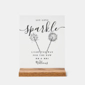 愛を白黒の署名スクリプト アクリルサイン (正面)