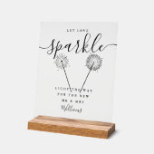 愛を白黒の署名スクリプト アクリルサイン (傾斜)