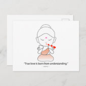 愛を示しているフレンドリーで小さい仏 案内ポストカード (正面/裏面)