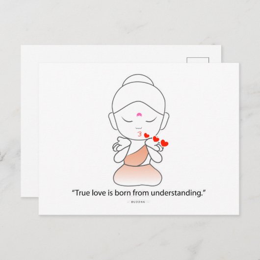 愛を示しているフレンドリーで小さい仏 案内ポストカード (正面/裏面)