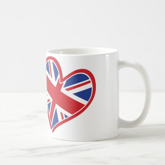 愛を示すハートの米国そしてイギリス コーヒーマグカップ (右)