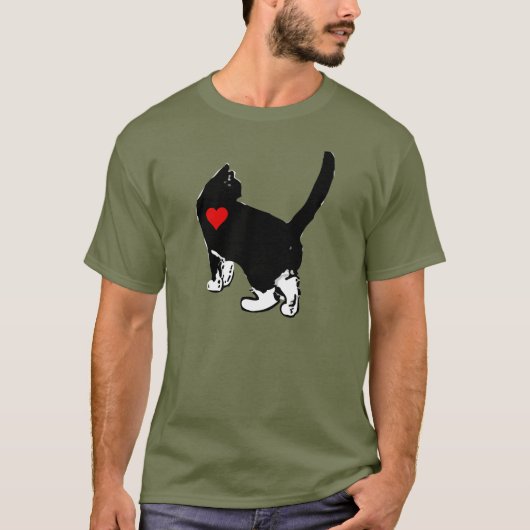 愛を示す猫 Tシャツ (正面)