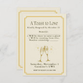 愛を祝うエンゲージメントパーティー - 返信カード (正面/裏面)