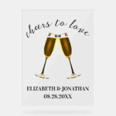 愛を祝うシャンパングラス アクリルサイン (正面)