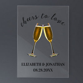 愛を祝うシャンパングラス アクリルサイン