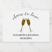 愛を祝うシャンパングラス スパークリングワインラベル (シングルラベル)