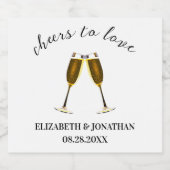 愛を祝うシャンパングラス スパークリングワインラベル (シングルラベル)