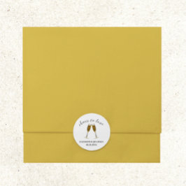 愛を祝うシャンパングラス ラウンドシール