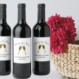 愛を祝うシャンパングラス ワインラベル