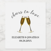 愛を祝うシャンパングラス ワインラベル (シングルラベル)