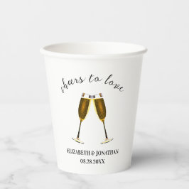 愛を祝うシャンパングラス 紙コップ