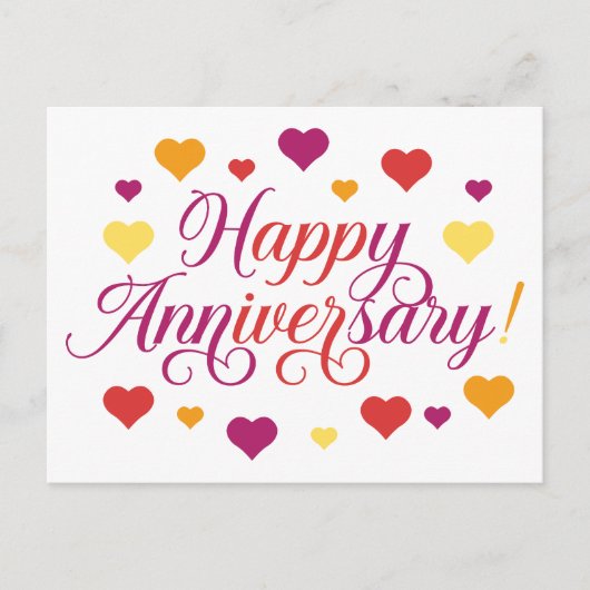 愛を祝う：おめでとう、記念日 ポストカード (正面)