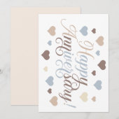 愛を祝う：おめでとう、記念日 招待状 (正面/裏面)