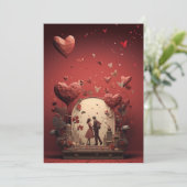 愛を祝おう：ヒプスター ヴィンテージ バレンタインデー シーズンカード (スタンド正面)