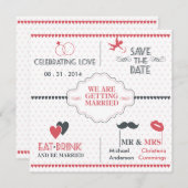 愛を祝おう 保存日発表（ドット） 招待状 (正面/裏面)