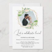 愛を祝おう！内緒の結婚式の披露宴 招待状 (正面)