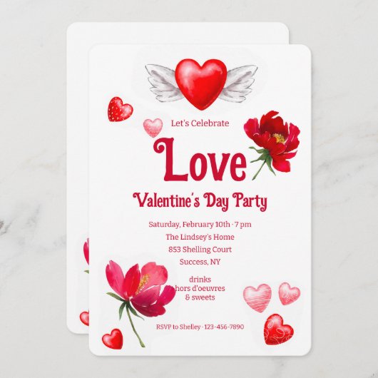 愛を祝おう 招待状 (正面/裏面)