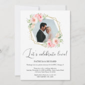 愛を祝おう！秘密の結婚式後のパーティー 招待状 (正面)