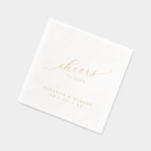 愛を祝って - ミニマルなカリグラフィー結婚式 箔ナプキン (左)