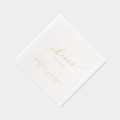 愛を祝って - ミニマルなカリグラフィー結婚式 箔ナプキン (右)