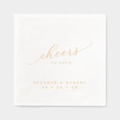 愛を祝って - ミニマルなカリグラフィー結婚式 箔ナプキン (正面)