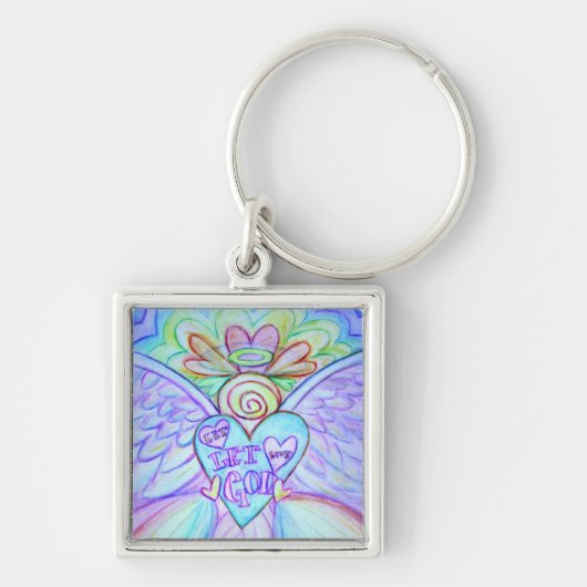 愛を神の守護天使キーチェーンに任せる キーホルダー (正面)