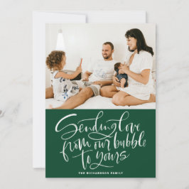 愛を私たちのバブルからあなたのグリーンフォトに送る シーズンカード