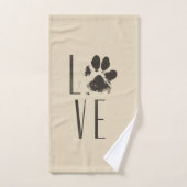 愛を綴る前足の模様 バスタオルセット (ハンドタオル)